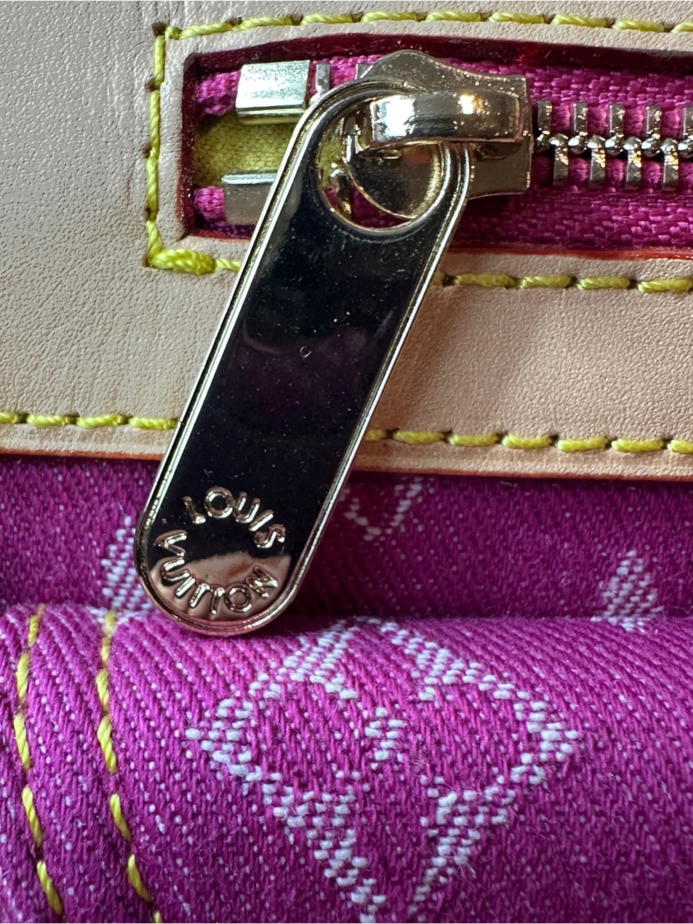 Hot pink Jean Satchel with Gold Hardware two front pockets! - Picture 2 of 9